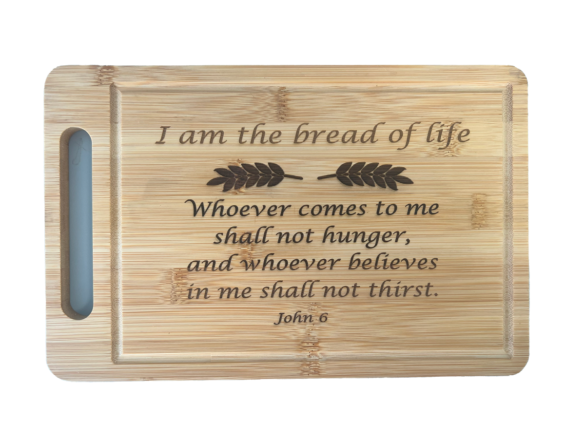 I am the bread of life Breadboard Holy Land Wood and Stone