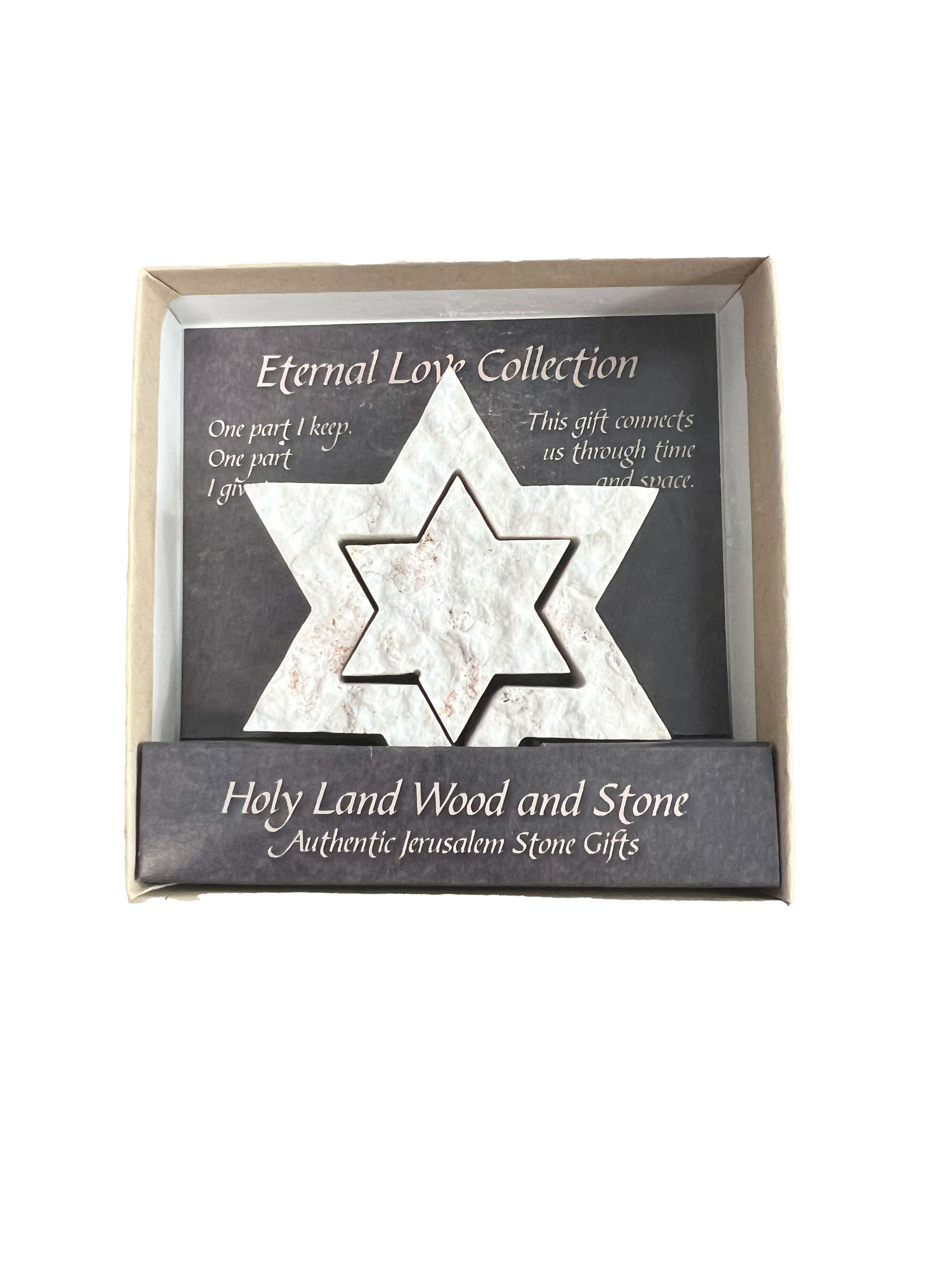 Two piece Star of David made from Jerusalem stone in gift box